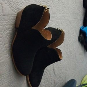 Black sued ankle boots